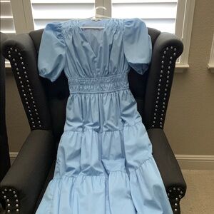 Moon River Light Blue Maxi Dress